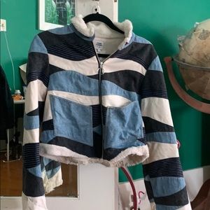 Opening ceremony denim patchwork jacket